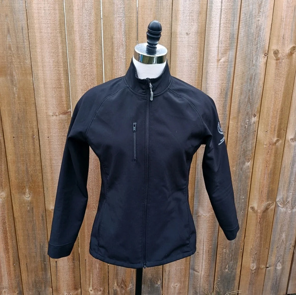 Peter Millar Crown Jacket Quail Hollow Soft Shell Lined Woman's Size Small Black - Picture 1 of 12